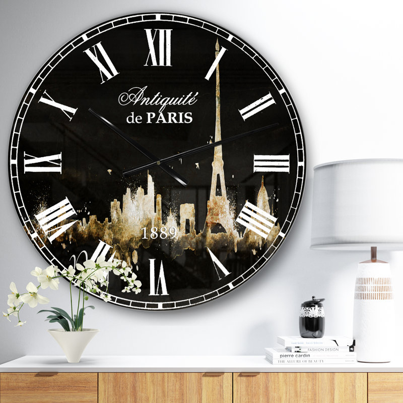 Horloge murale Paris, Noir, Moyen