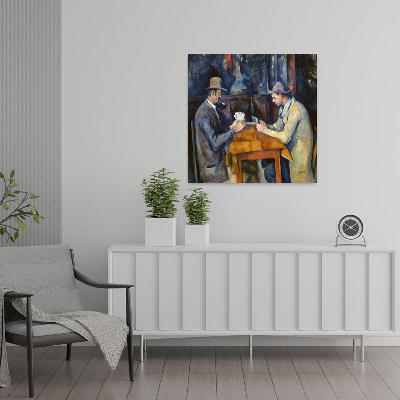 Les joueurs de cartes, impression d'art contemporain classique coloré de 1893 à 1896, H 24 po x l 24 po