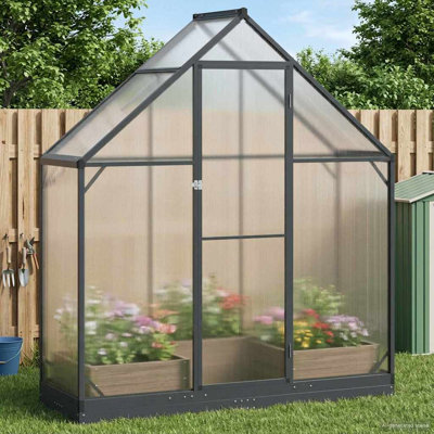 vidaXL Garden Greenhouse Anthracite Aluminum and Galvanised Steel Outdoor