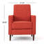 Fauteuil inclinable compact Mid-Century moderne en tissu orange pour le salon et la chambre à coucher