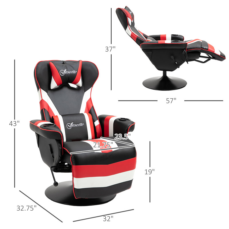 Fauteuil de jeu inclinable en similicuir PC & Racing