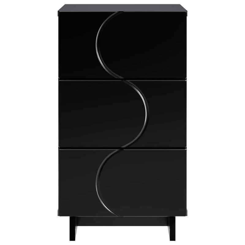 33.5 cm W Bedside Table, Black