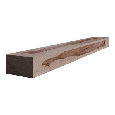 5,25 po P 9,25 po X P 48 po L Manteau de cheminée en bois de chêne blanc non fini