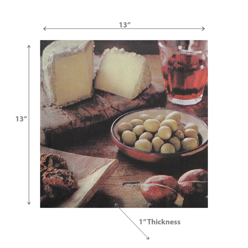 Paquet de 20 serviettes de table à 3 plis et olive - ensemble de 6