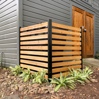 42in H x 38in W (2 Panels) No Dig Enclo Charleston Cedar Wood Privacy Screen, Ideal Outdoor Privacy Wall, Pool Equipment Enclosure, Trash Can Enclosur