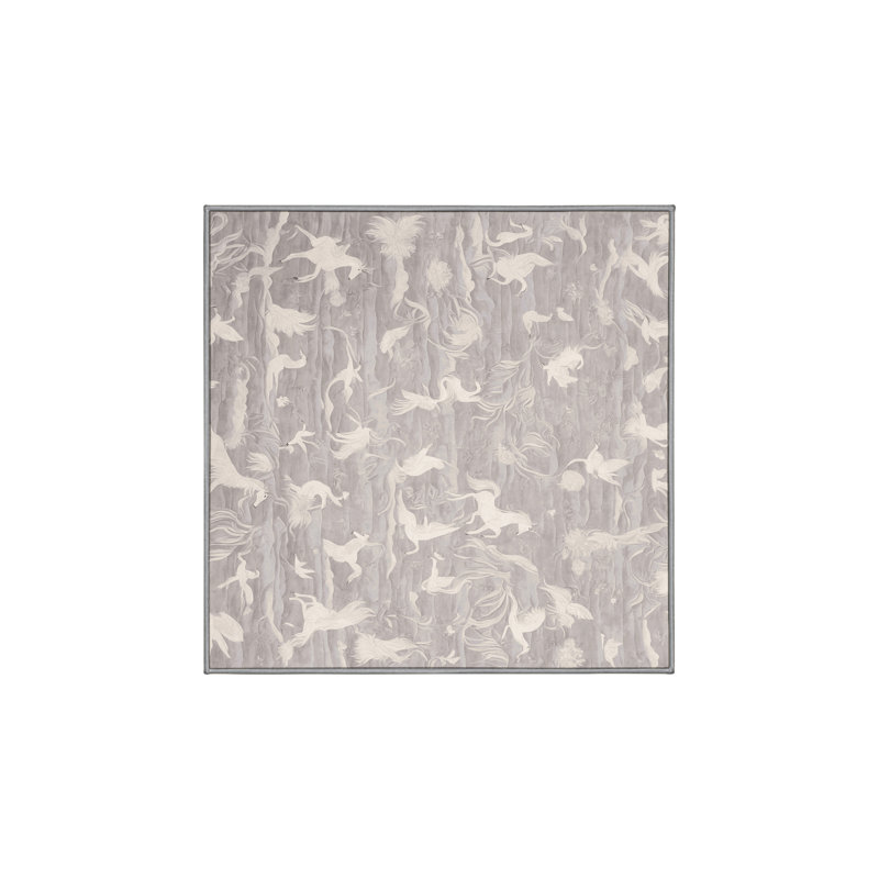 Tapis gris lavable à la machine, Carré 4 pi