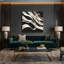 Art mural horizontal sur toile rayée gris anthracite-1371935332