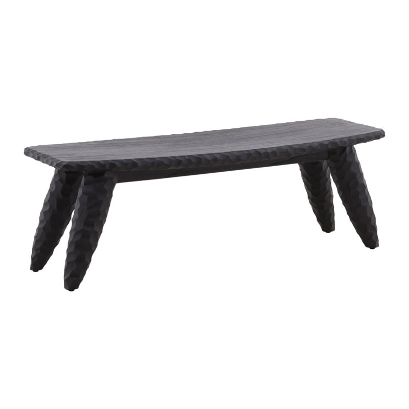 Quillan Mindi Wood Bench, Black