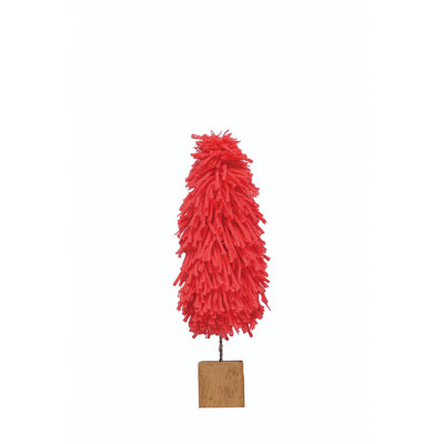 Fabric Yarn Tree With Wood Block Base