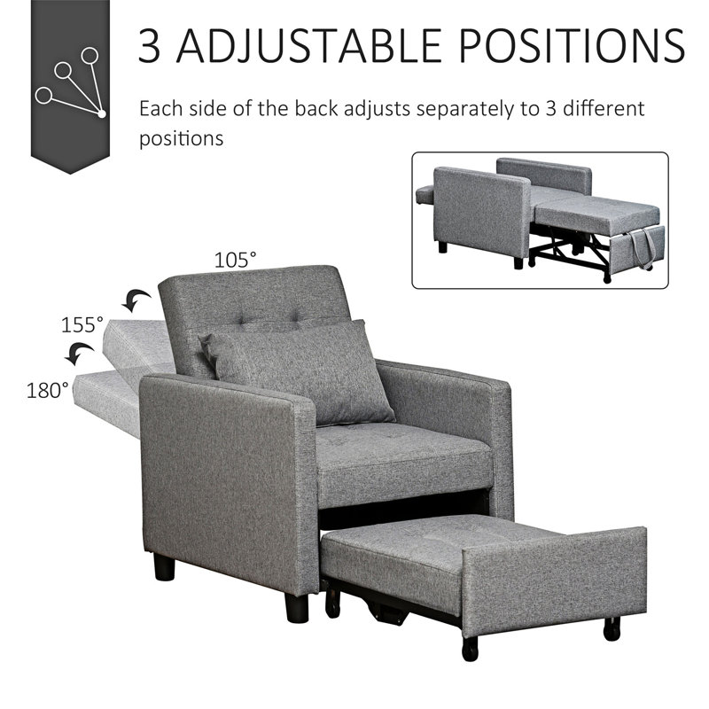 Convertible Sofa Lounger Chair Bed Multi-Functional Sleeper Recliner