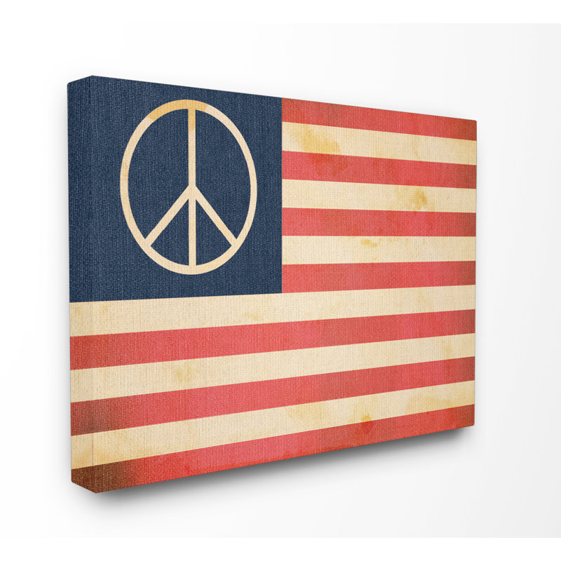 «Peace American Flag», impression, Toile tendue, H 16 po x l 20 po
