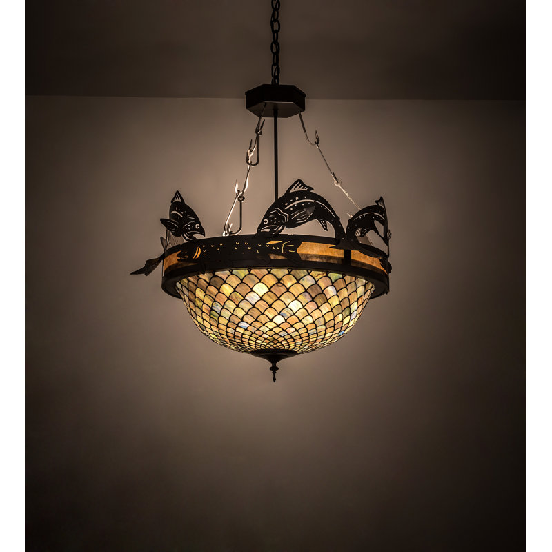 Rustic Lodge 4 - Light Glass Chandelier