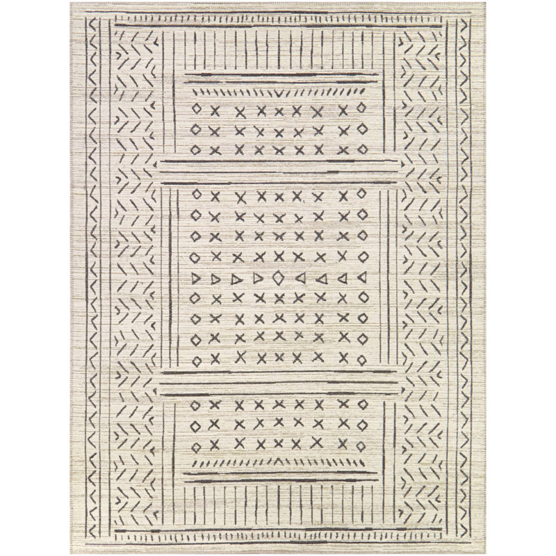 Tapis transitionnel crème Geike, Rectangle 5 pi 3 po x 7 pi