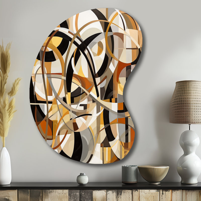 «Mid Century Artistic Transformations I», reproduction de sculpture murale asymétrique en métal de forme abstraite Mid-Century