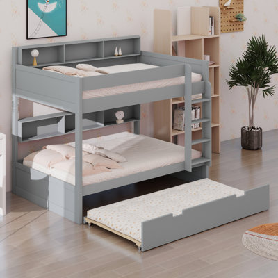 Space Saving Bunk Bed with Built In Trundle