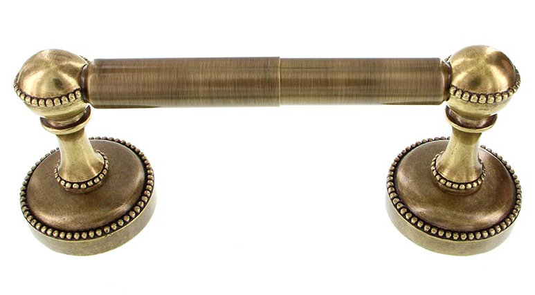 San Michele Wall Mounted Spring Toilet Paper Holder, Antique Brass