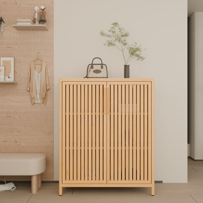 Armoire de rangement 42 "en bambou à grande capacité avec tablettes 