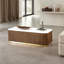 Table de salon rectangulaire brune 1pc