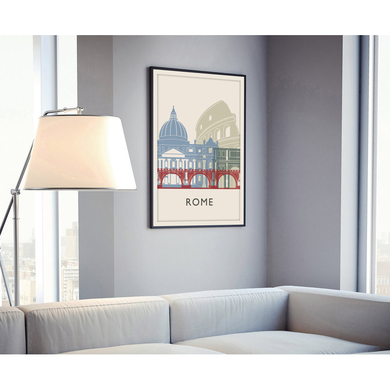 Rome - Unframed Painting, 14" H x 11" W x 0.35" D