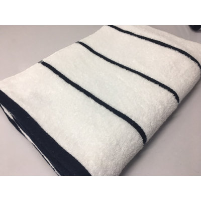 Premium Horizontal Navy 2 Piece 100% Cotton Beach Towel Set
