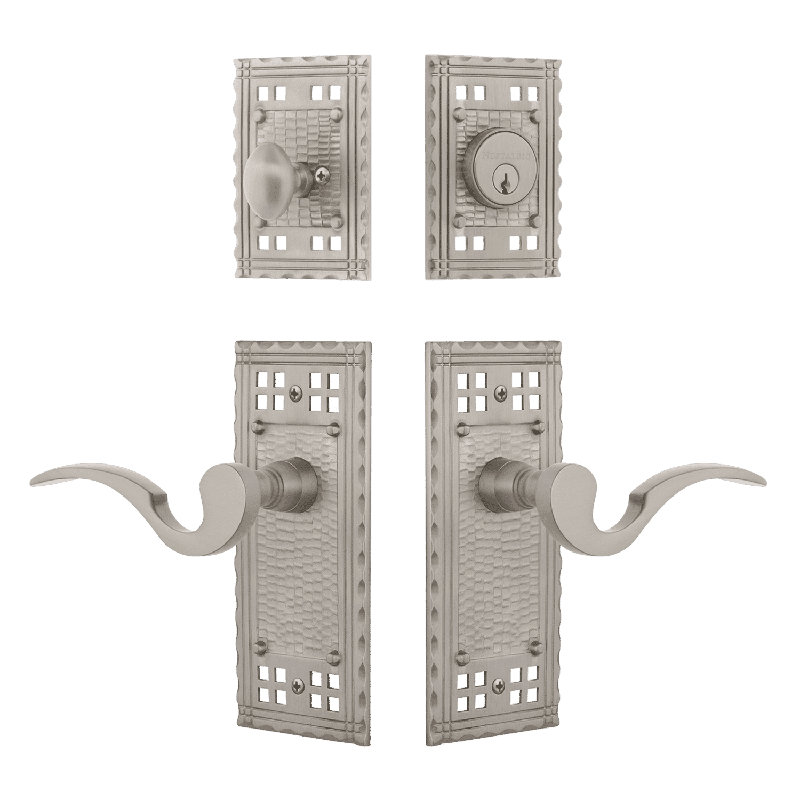 Ensemble d'entrée avec levier de manoir Nostalgic Warehouse Craftsman, 2.375, Nickel satiné