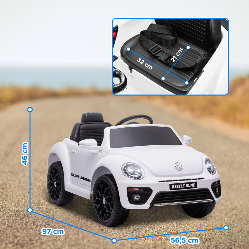 Voiture électrique 12V pour voiture Beetle, Blanc