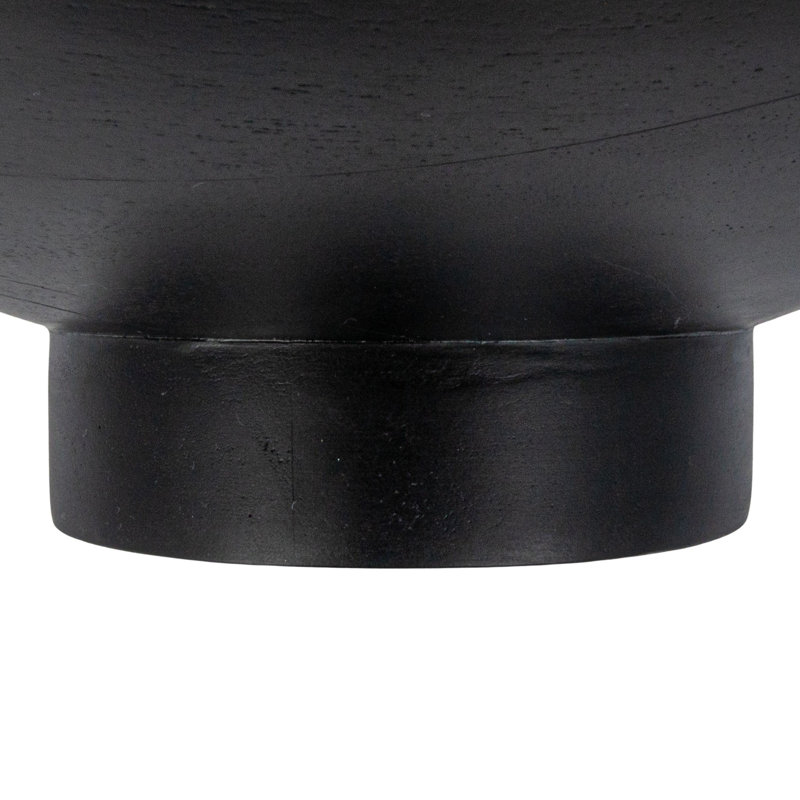 Round Acacia Wood Pedestal with Metal Base