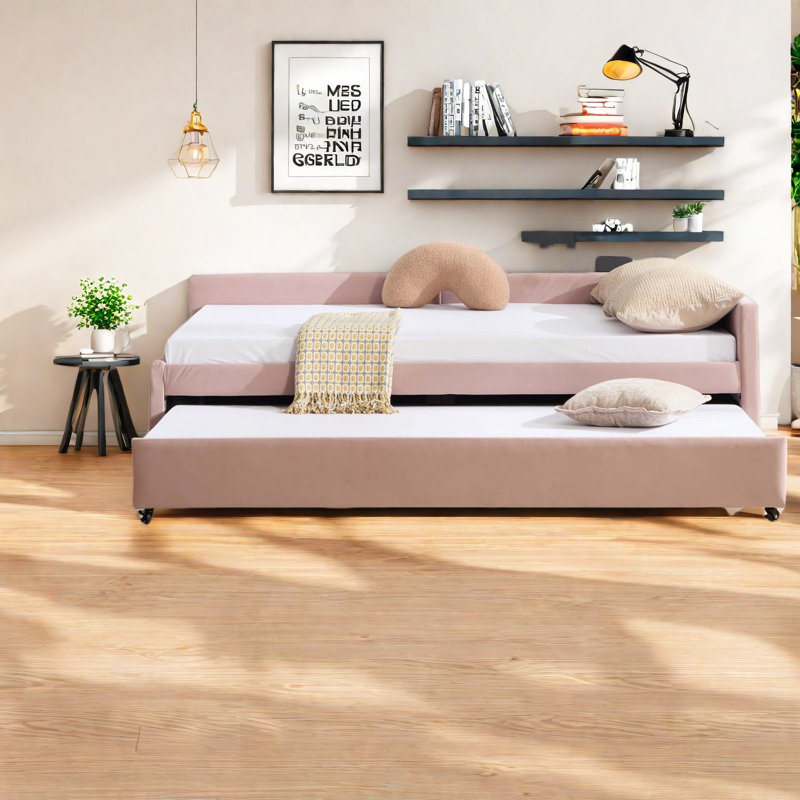 Lits en velours peu encombrants avec rangement, conception moderne pour la maison