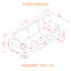 5 places et cuir de vache, design classique moderne avec clous argentés, coussins à ressorts ensachés, espace de rangement, sièges confortables, revêtement en similicuir noir facile à nettoyer, design, rond,-1547555645