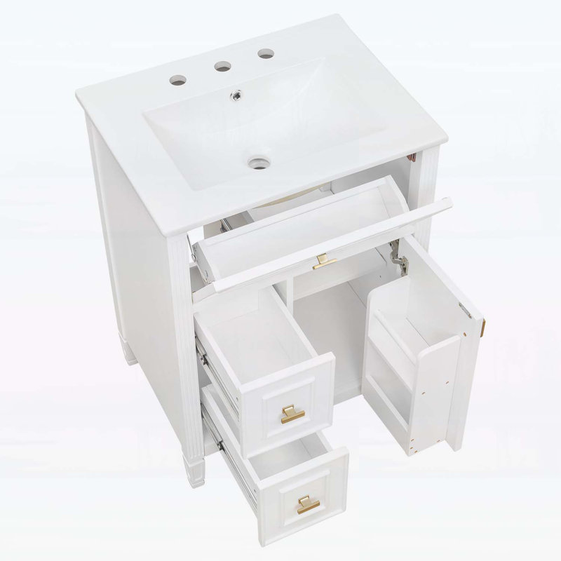 Meuble-lavabo 24 po avec lavabo, Blanc