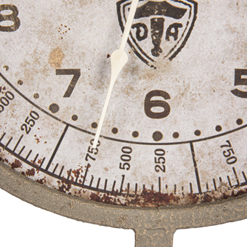 Distressed White Metal Hanging Produce Scale Wall Clock