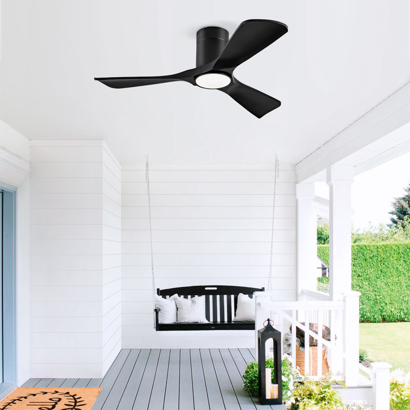 Ventilateur de plafond encastré avec lumières 42 pouces avec télécommande, 42 po de largeur, Noir