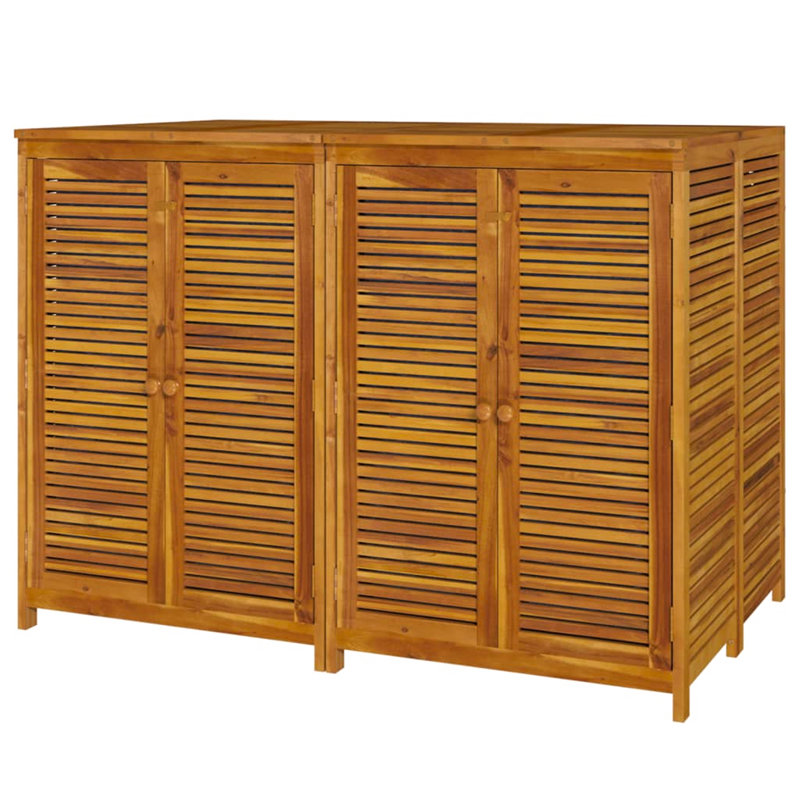 Rosalind Wheeler Cutaio 140 cm W 1000 L Acacia Solid Wood Lockable Deck Box