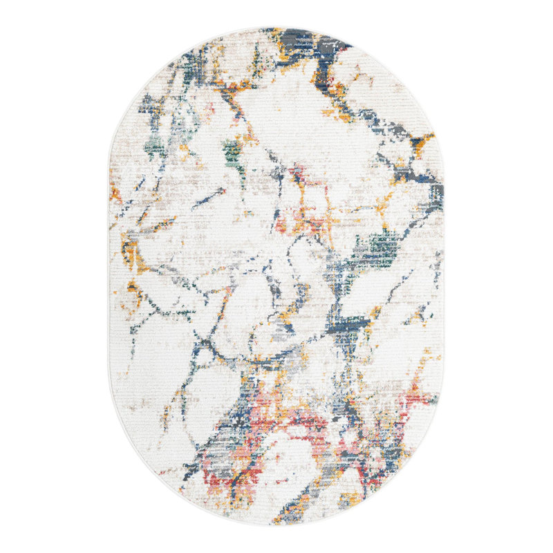 Caparro Abstract Indoor Rug, Oval 4'1" x 6'3"