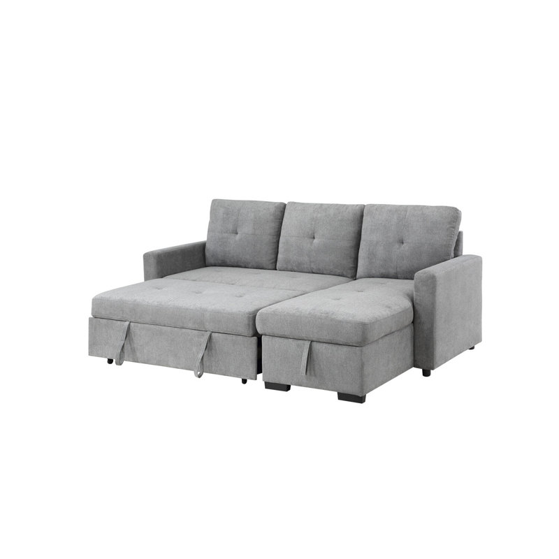 Canapé-lit modulaire réversible en tissu gris ranch Latitude Run®