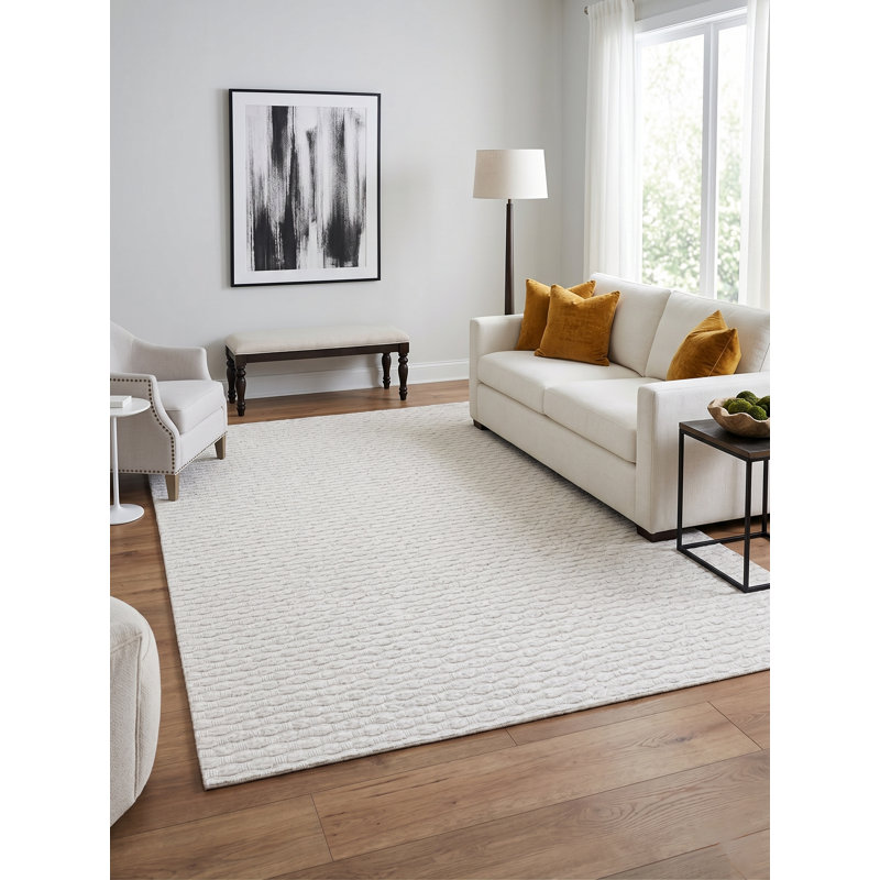 Yantra Stripes Area Rug in Silver, Rectangle 10' x 14'