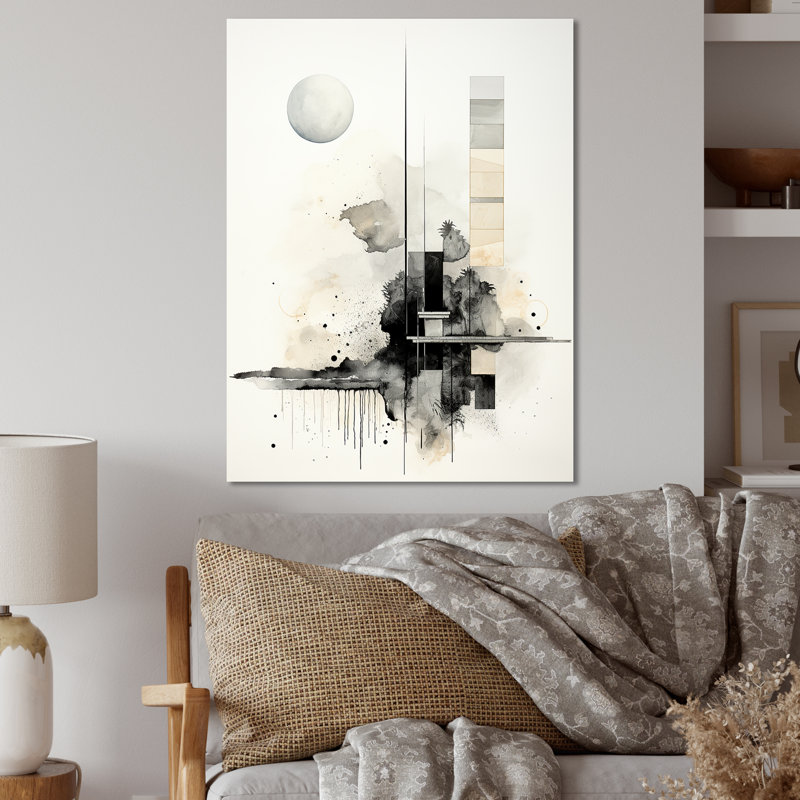 Mirage monochrome Lansdcape 2 - Paysage abstrait, H 20 po x l 12 po x P 1 po