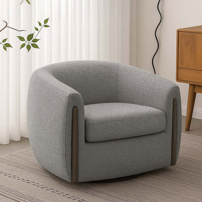 Botzow Upholstered Swivel Barrel Chair