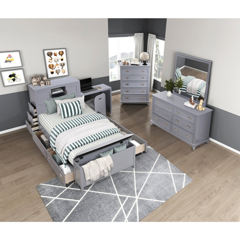 Commode au design rétro élégant, Gray