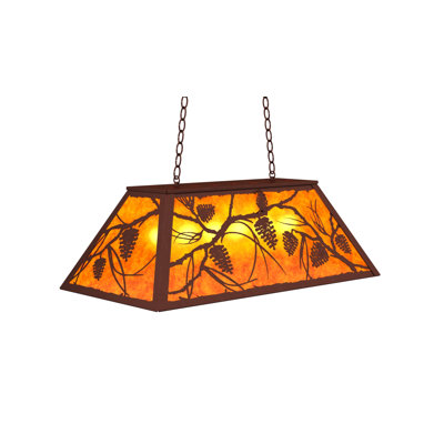 33" Long Whispering Pines Oblong Pendant