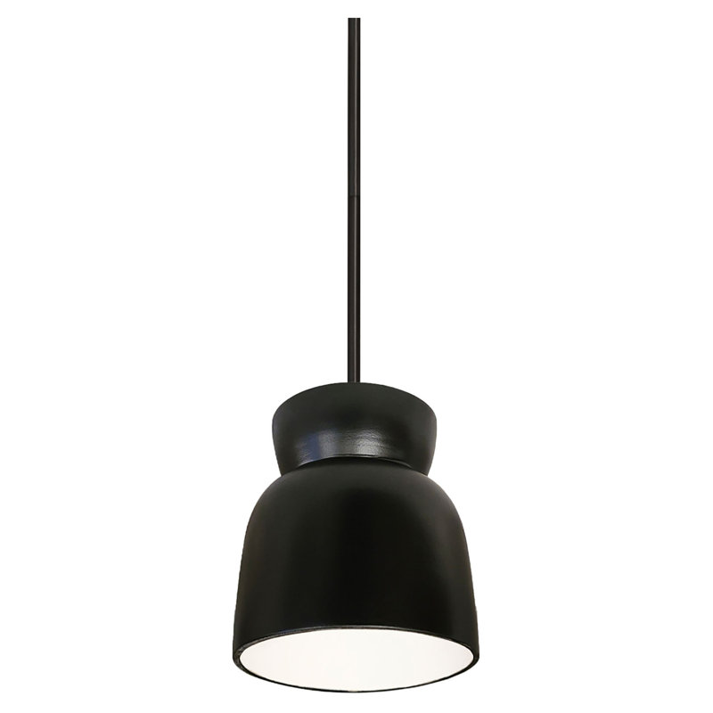 (6) Luminaire suspendu en forme de sablier, Chrome poli, Noir mat carbone