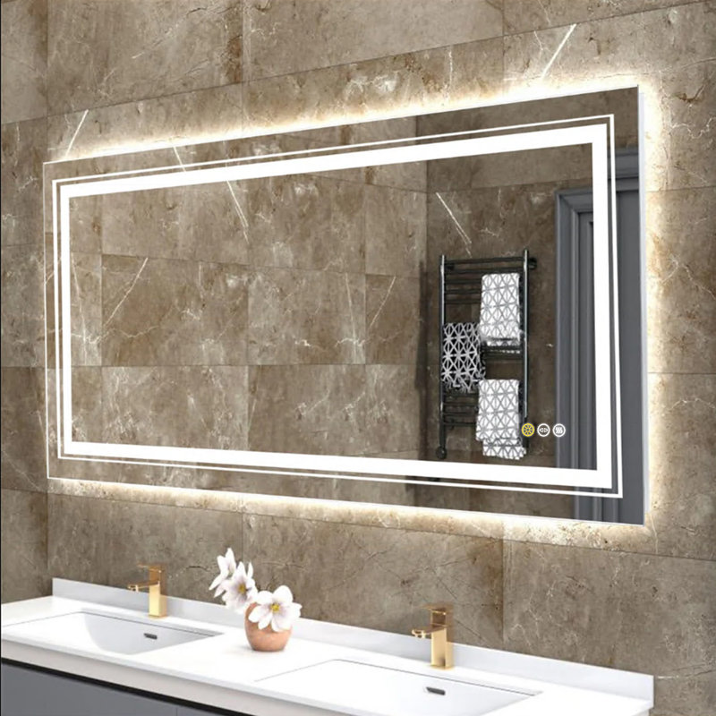 Miroir de salle de bain / meuble-lavabo mural lumineux, 19,7 po x 41,3 po