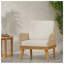 Fauteuil club en bois d'acacia tressé Annisa