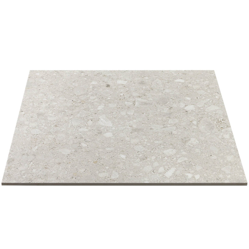 Stonehenge 24" x 24" Matte Porcelain Terrazzo Look Floor and Wall Tile (11.62 Sq. Ft. / Case), Light Gray