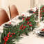 Décoration de Noël 108 po, avec pommes de pin et lumières DEL, conception de baies rouges pour les fêtes