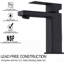 Robinet pour salle de bain à un trou noir mat, robinet de meuble-lavabo carré moderne en laiton massif avec bonde escamotable et tuyaux | Idée de cadeau-123158745