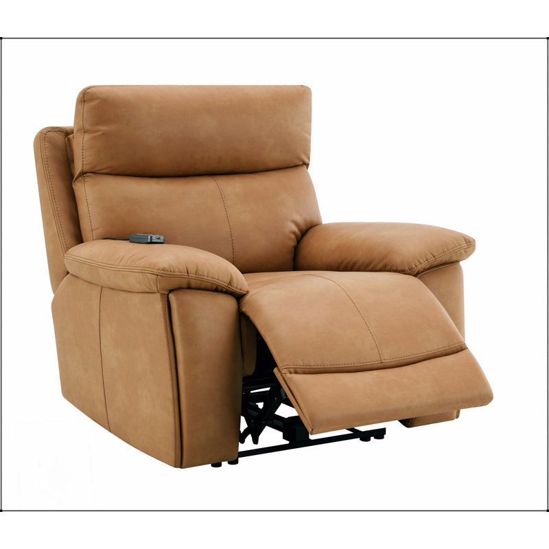 Fauteuil inclinable électrique en cuir Avis Chavis brun avec port USB, appui-tête électrique et soutien lombaire pour un confort ultime