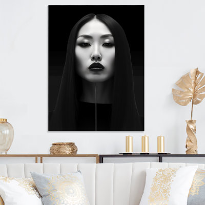 Cubic Black And White Asian Woman Photography III - Asian Woman Metal Wall Art Print