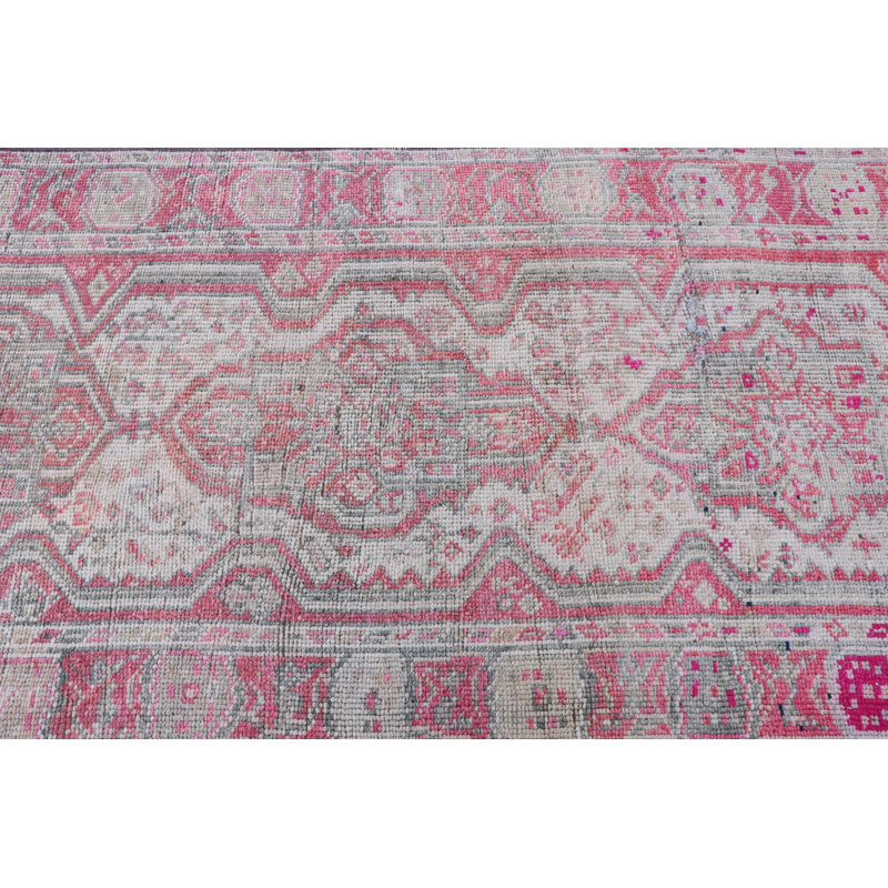 Tapis de couloir turc rétro Anatolian Herki en rose pour les escaliers et les couloirs - Tapis coloré
