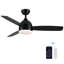 Smart 48 In. Integrated LED Balck Ceiling Fan With Remote Contorl And Plywood Blades